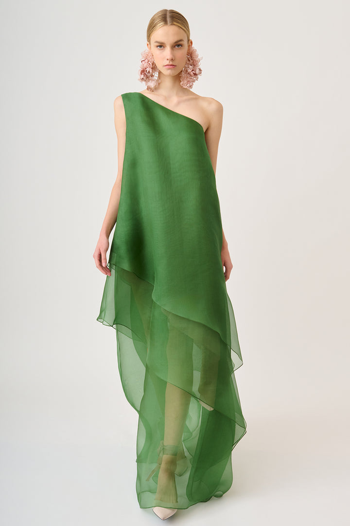 Asymmetrical Sleeveless Organza Dress