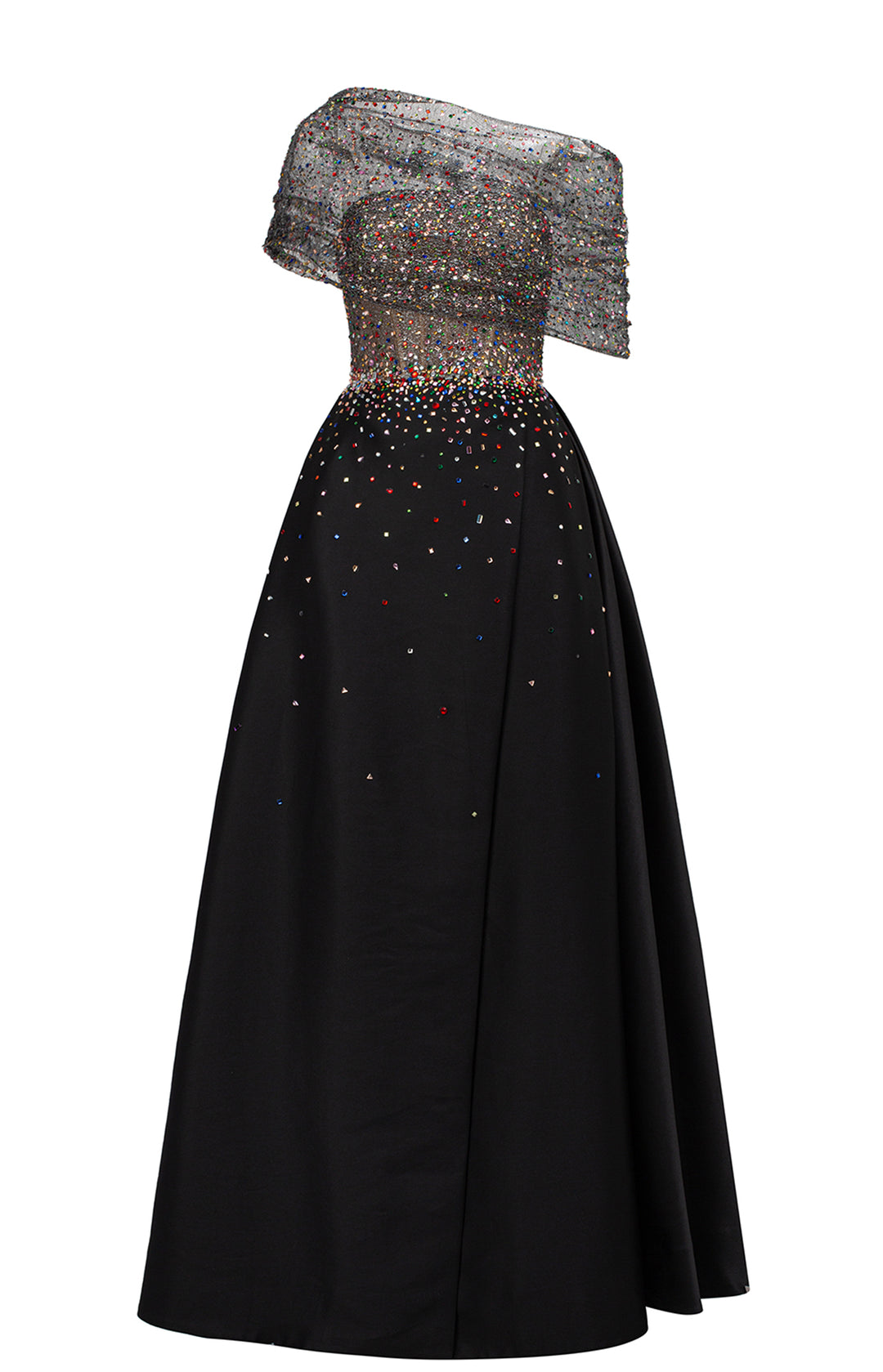 Diagonal Folded Top With Side Slit A-Line Set