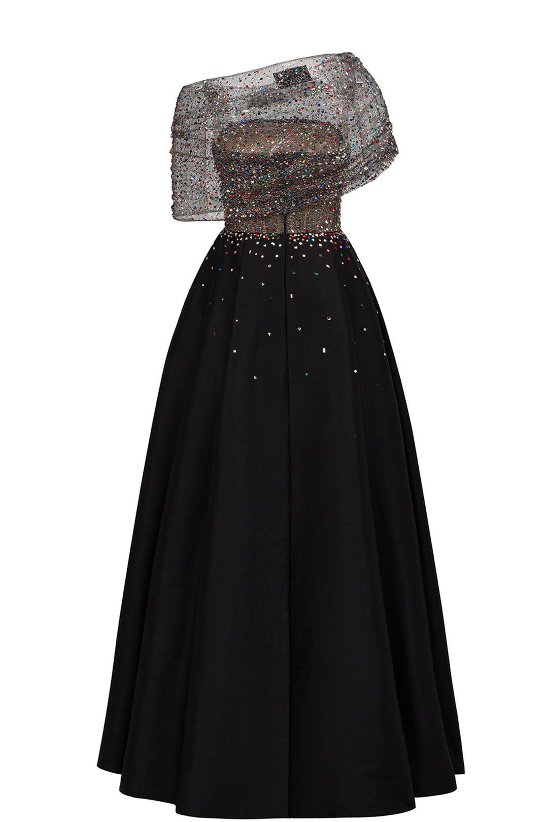 Diagonal Folded Top With Side Slit A-Line Set