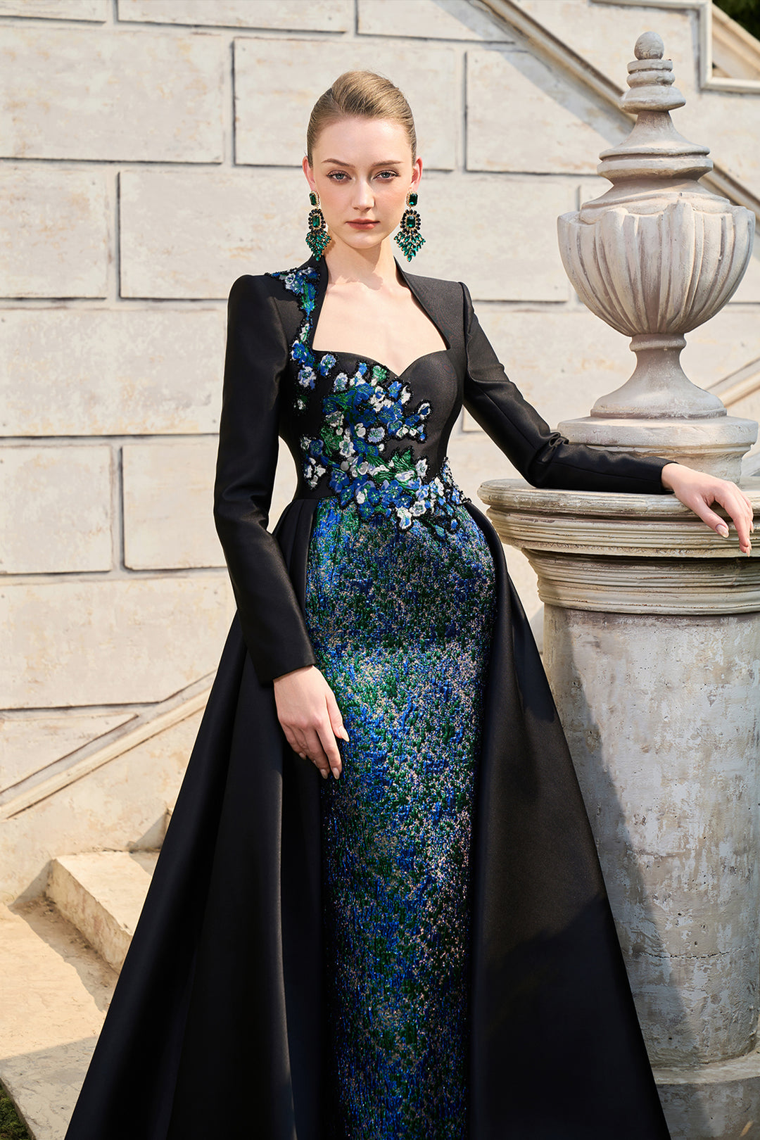 Anne Queen Neckline Fitted Dress