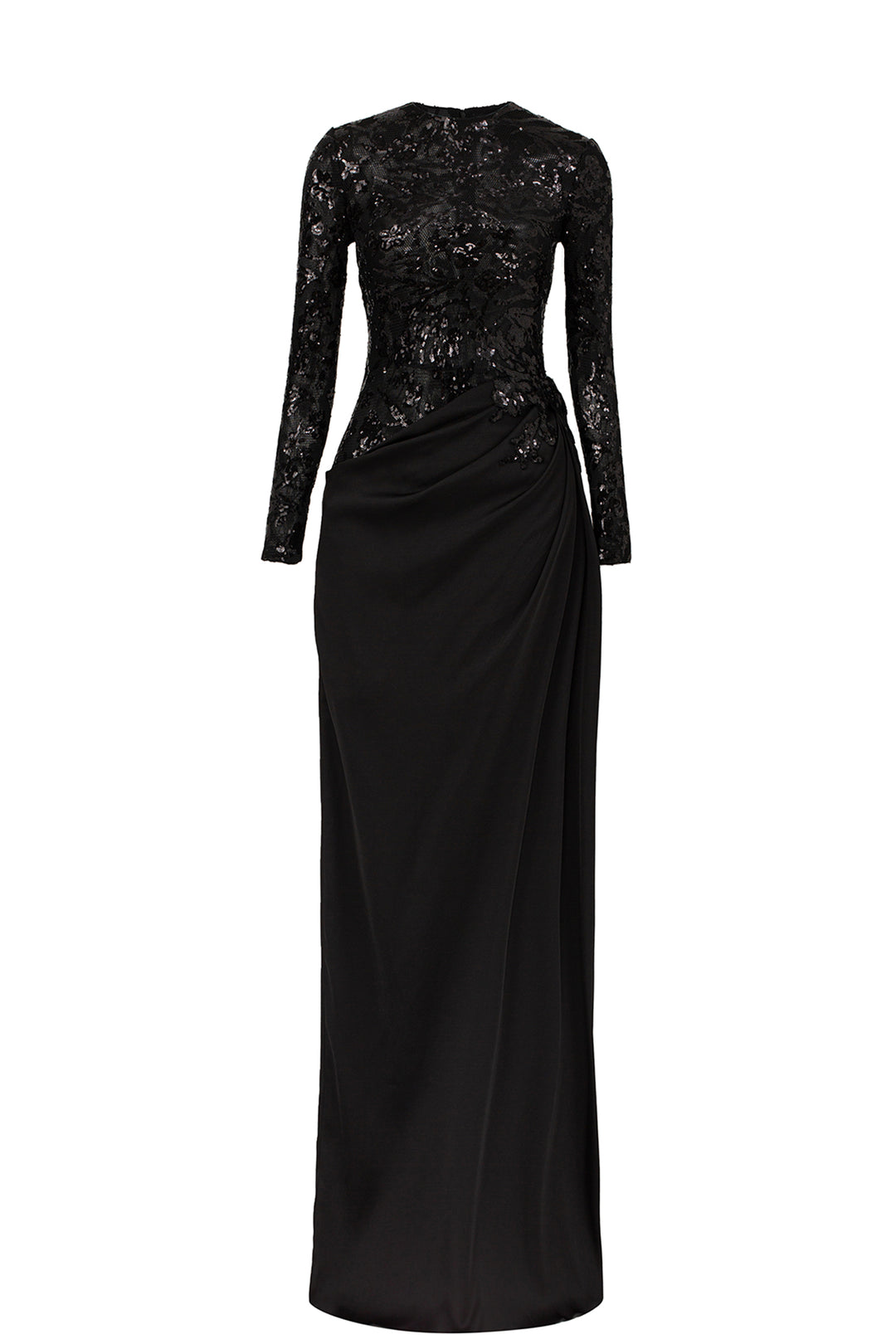 See-Through Lace Sequin Pattern Dress