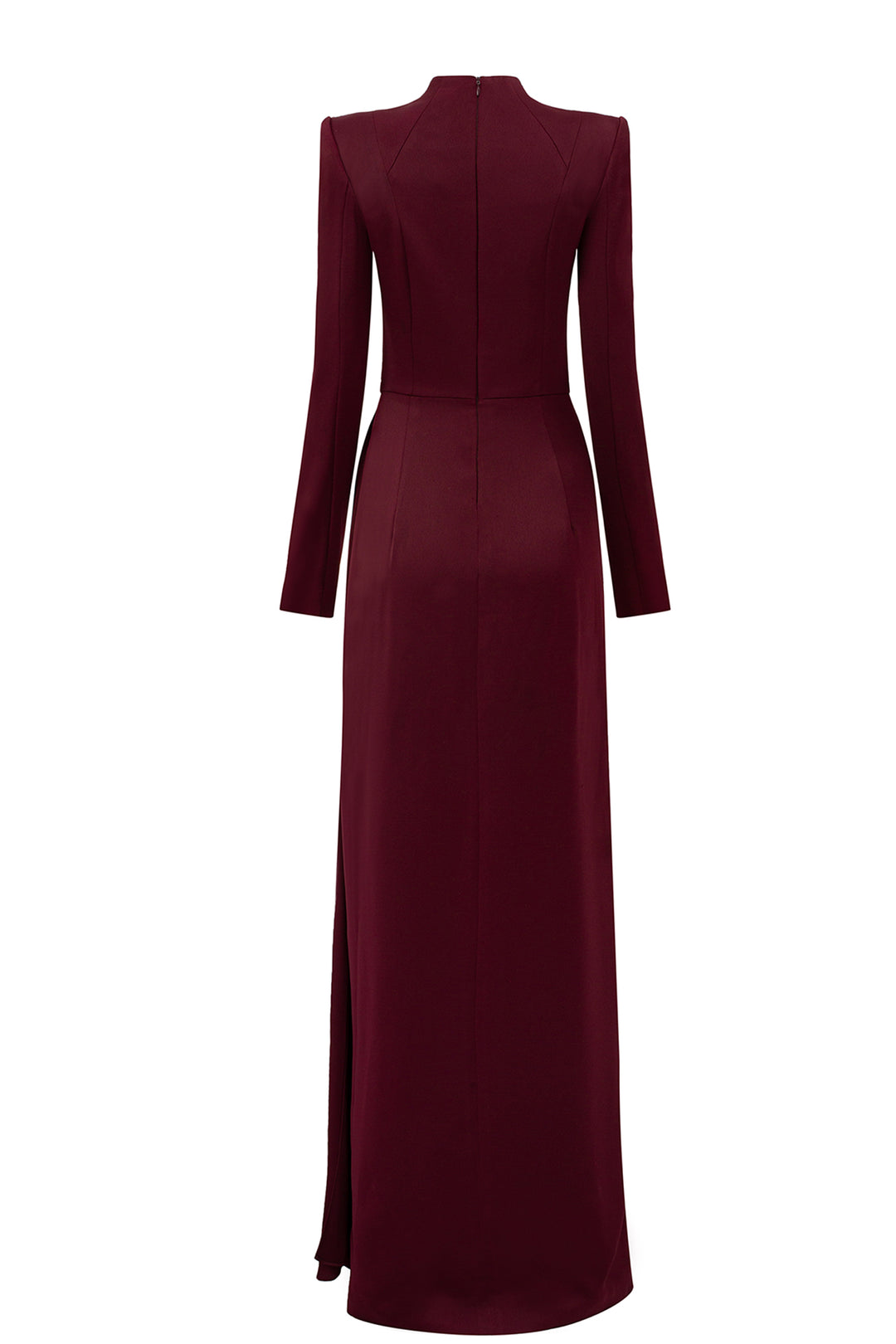 High Neckline Side Drapped Straight Dress