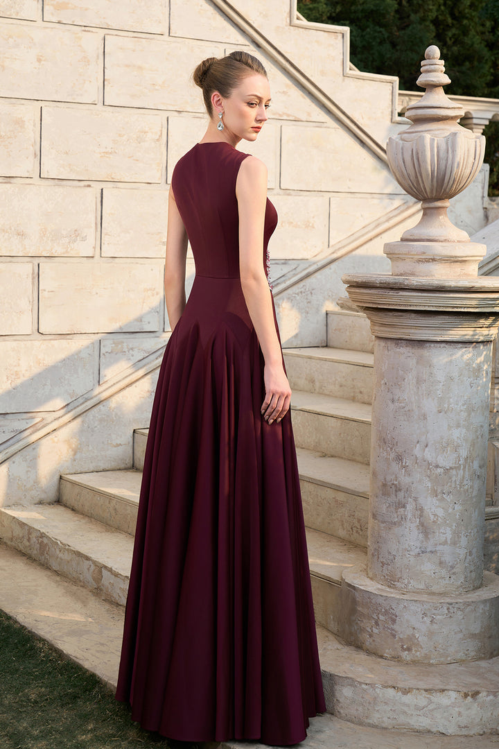 Strappy Anne Queen Neckline Gathered A-line Dress