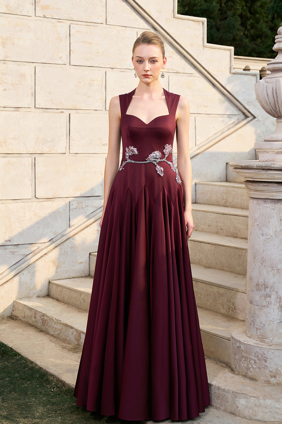 Strappy Anne Queen Neckline Gathered A-line Dress M.R DESIGN Strappy Anne Queen Neckline Gathered A-line Dress M.R DESIGN