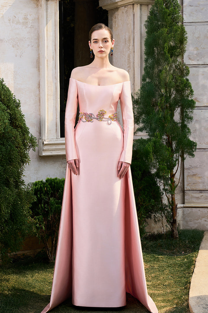 Off-The-Shoulder Skirt Flap Dress