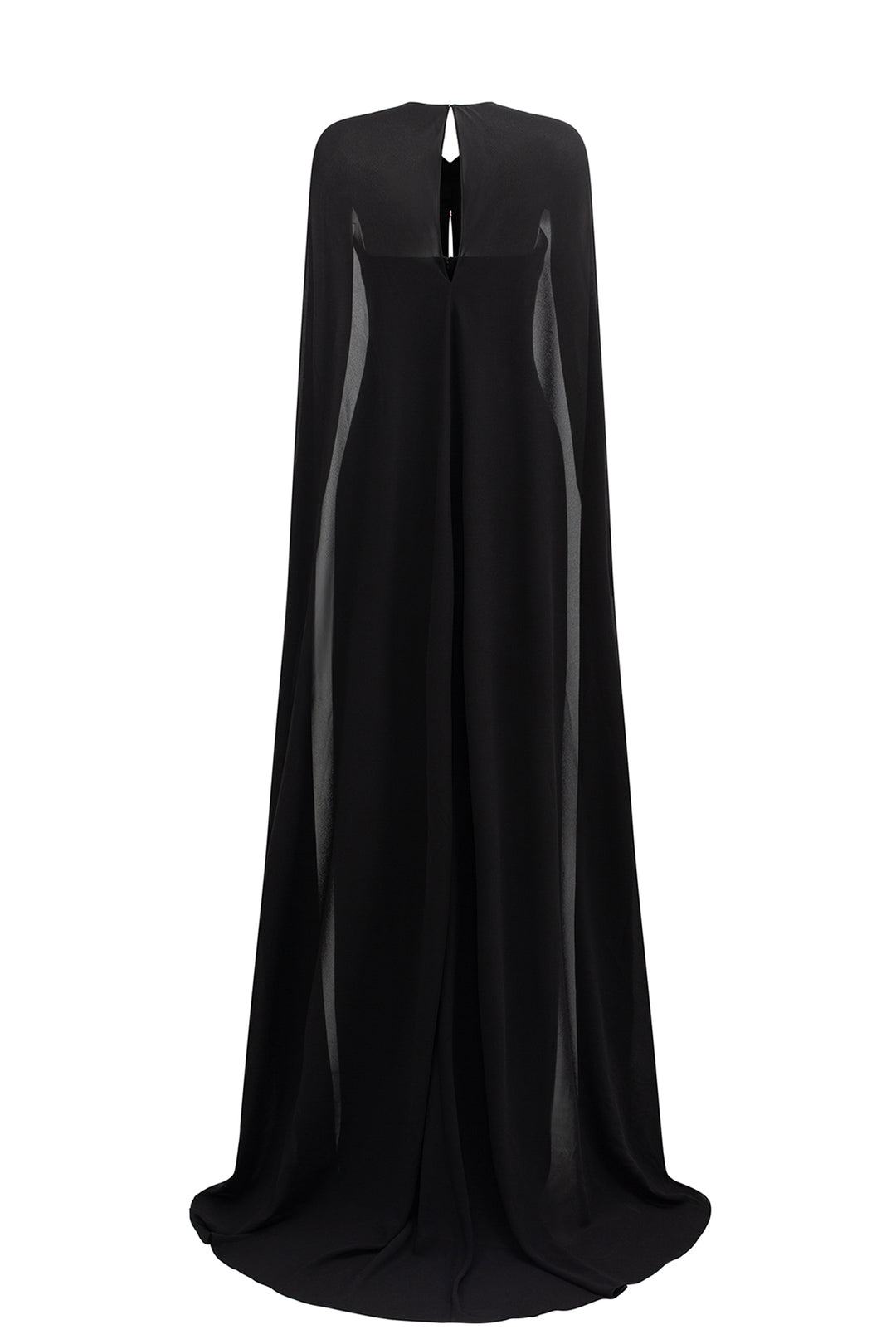 Long Back Cape With Open Chest Dress Black / FR 50 Long Back Cape With Open Chest Dress Black / FR 50