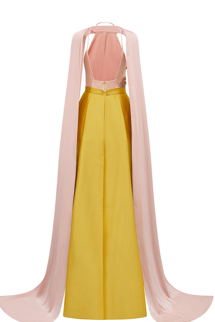 Sleeveless With Long Back Flap Neckline Dress