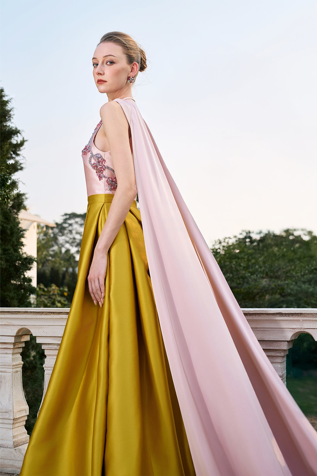 Sleeveless With Long Back Flap Neckline Dress