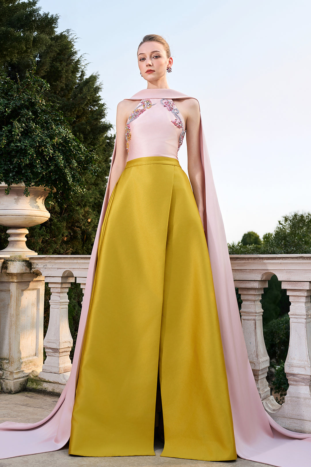 Sleeveless With Long Back Flap Neckline Dress