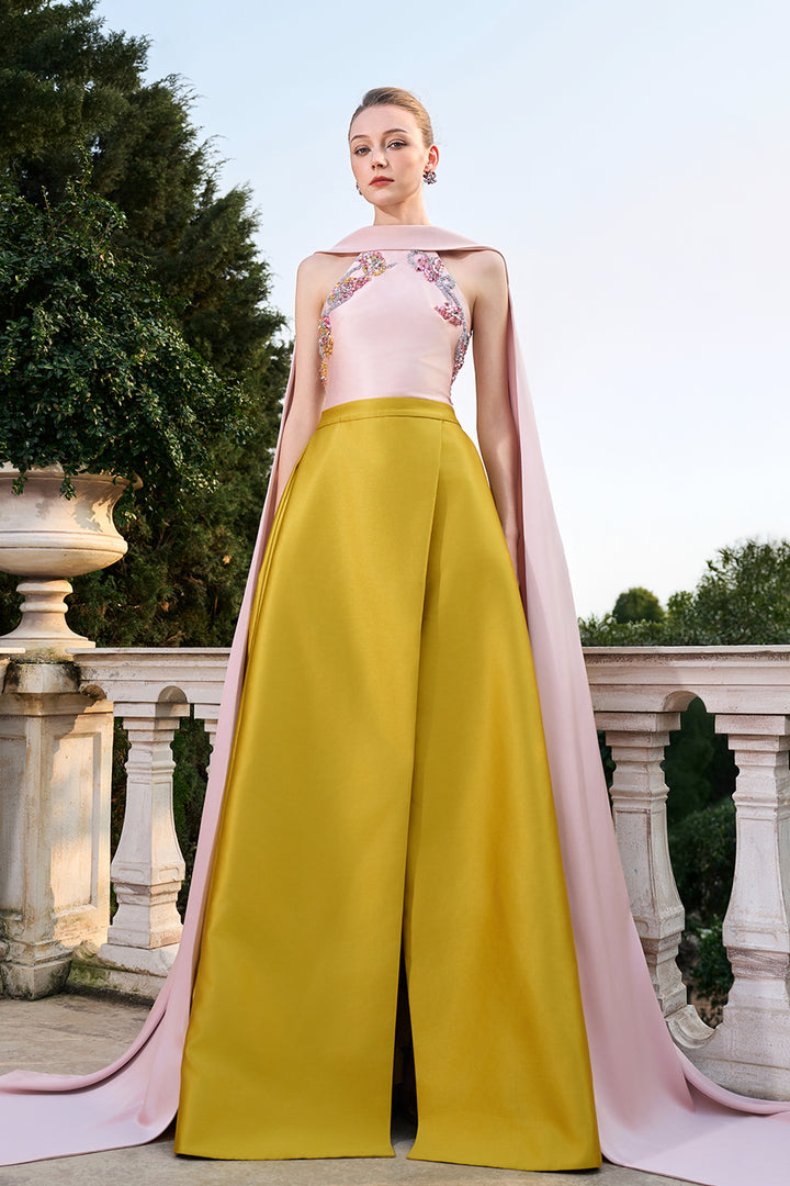 Sleeveless With Long Back Flap Neckline Dress