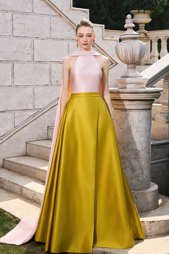 Sleeveless With Long Back Flap Neckline Dress