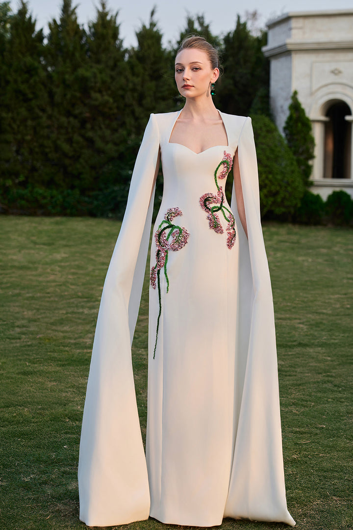 Asymmetric 3D Embellished Straight Dress