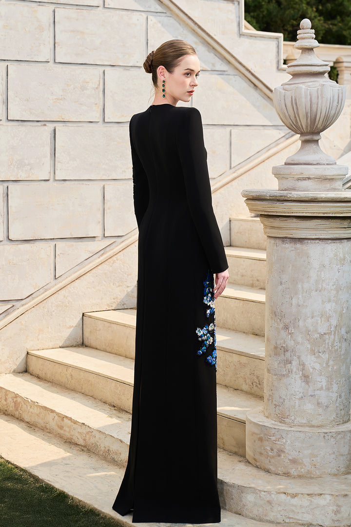 Asymmetric Floral Straight Dress