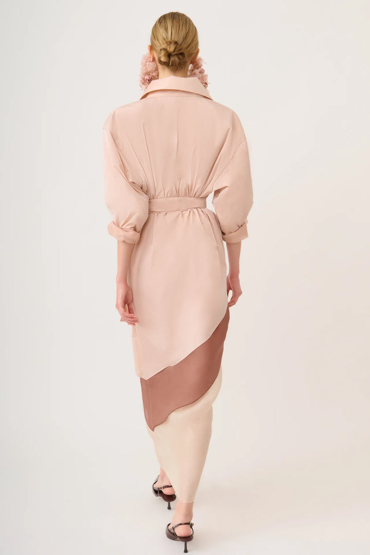 Taffeta Dress in Trench Coat Style