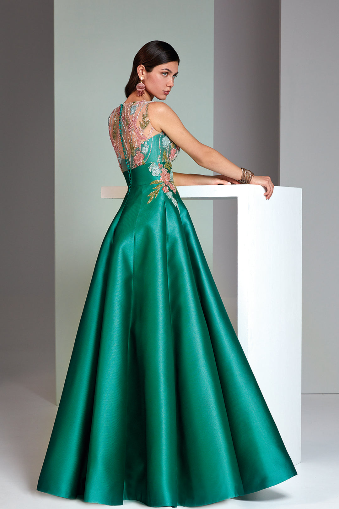 Pique A-Line Dress V-Neckline