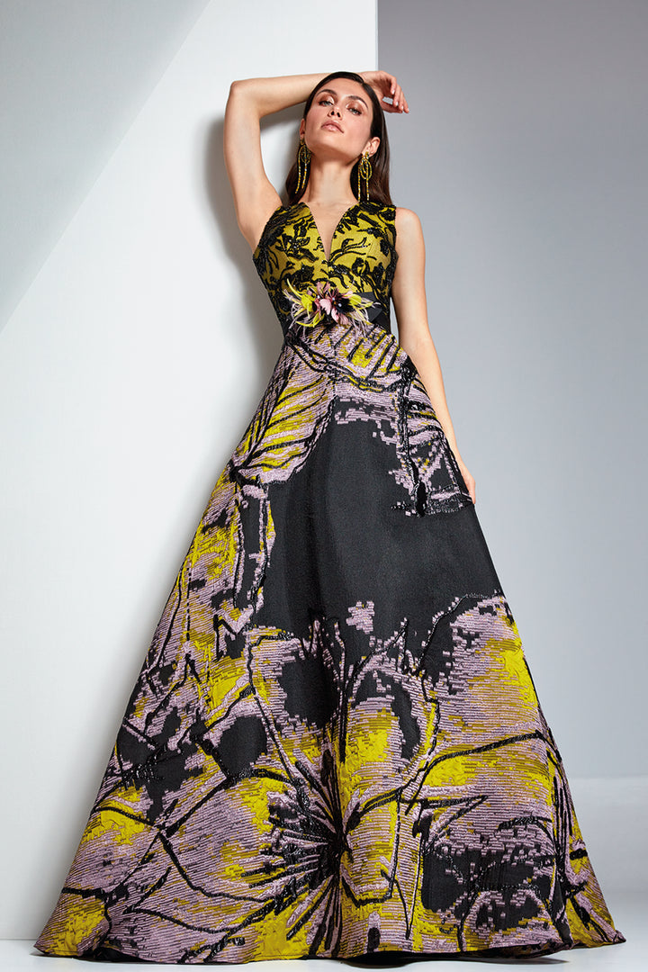 A-line Dress V-Neckline Sleeveless Organza