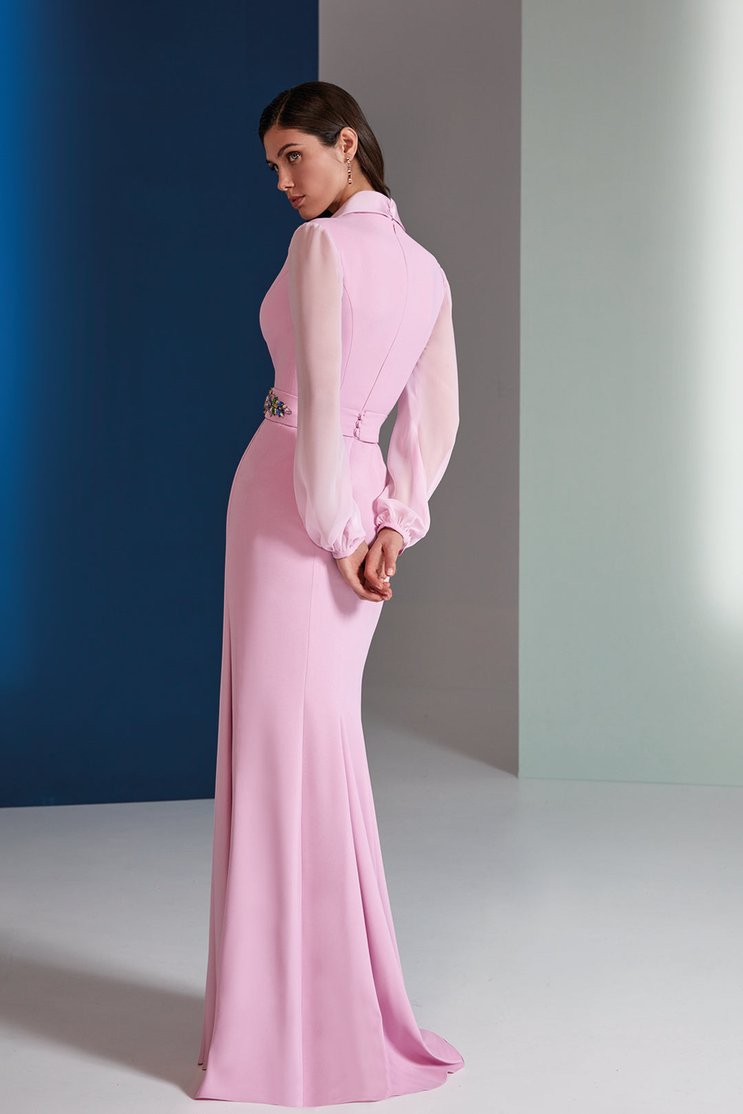 Column Dress Plunging Neckline