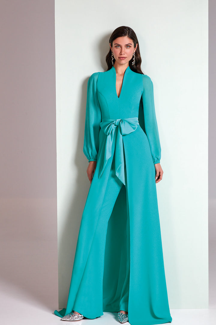 Jumpsuit V-Neckline Loose Sleeves