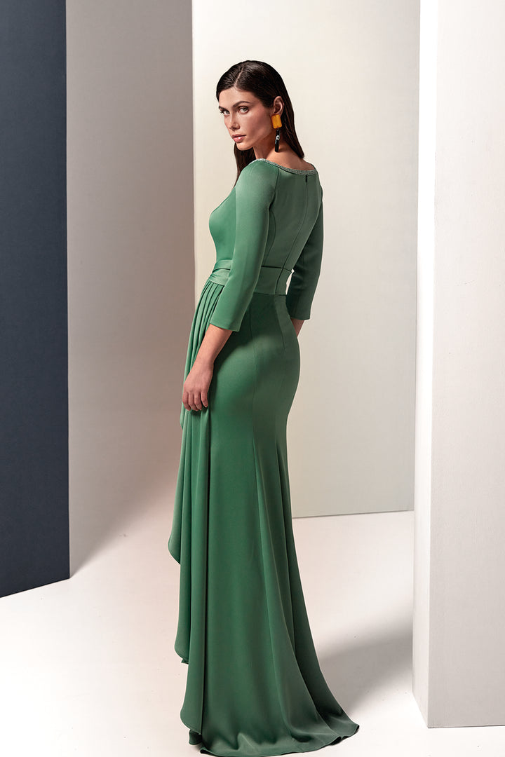 Column Dress Jewel Neckline