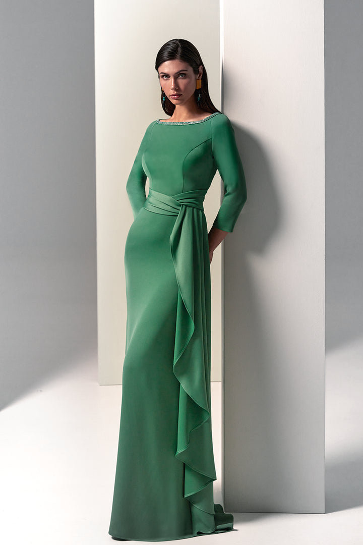 Column Dress Jewel Neckline