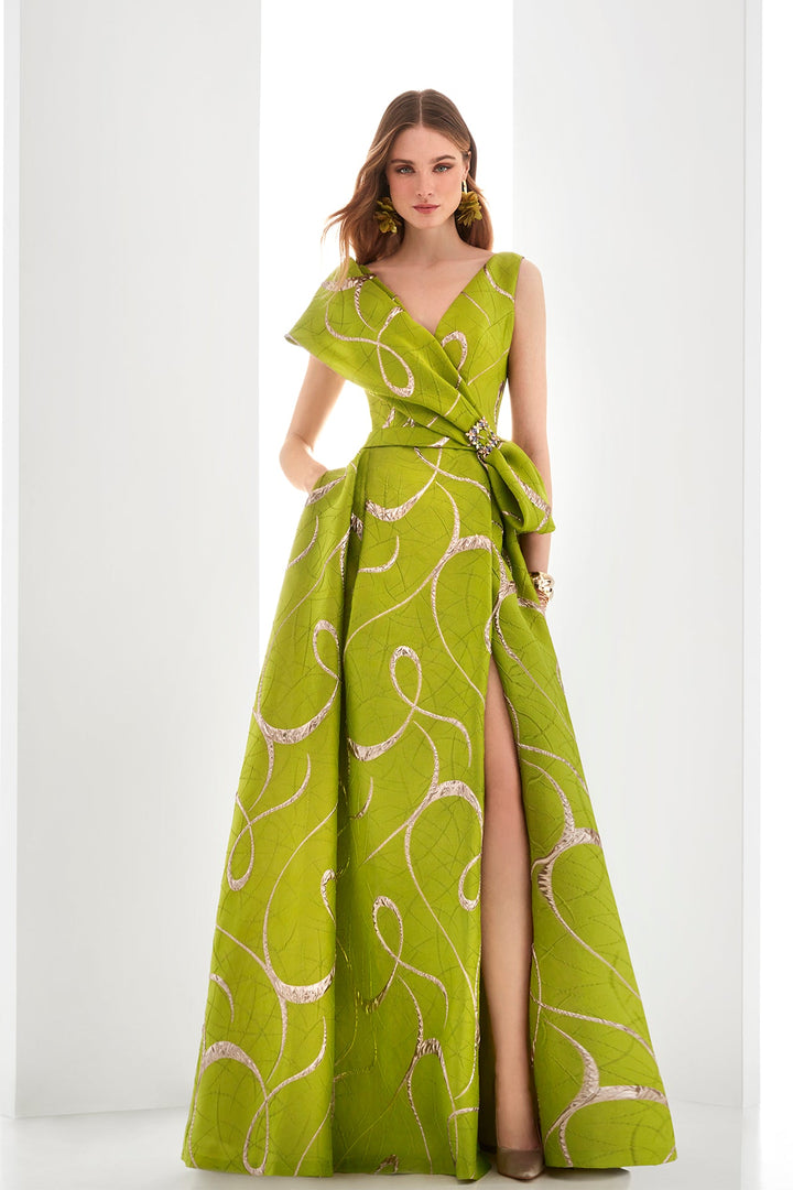 Lime Brocade Dress