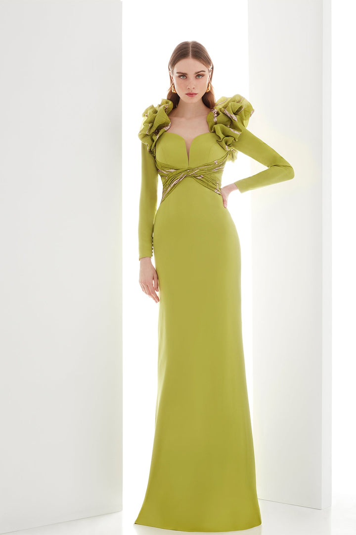 Chartreuse Evening Dress