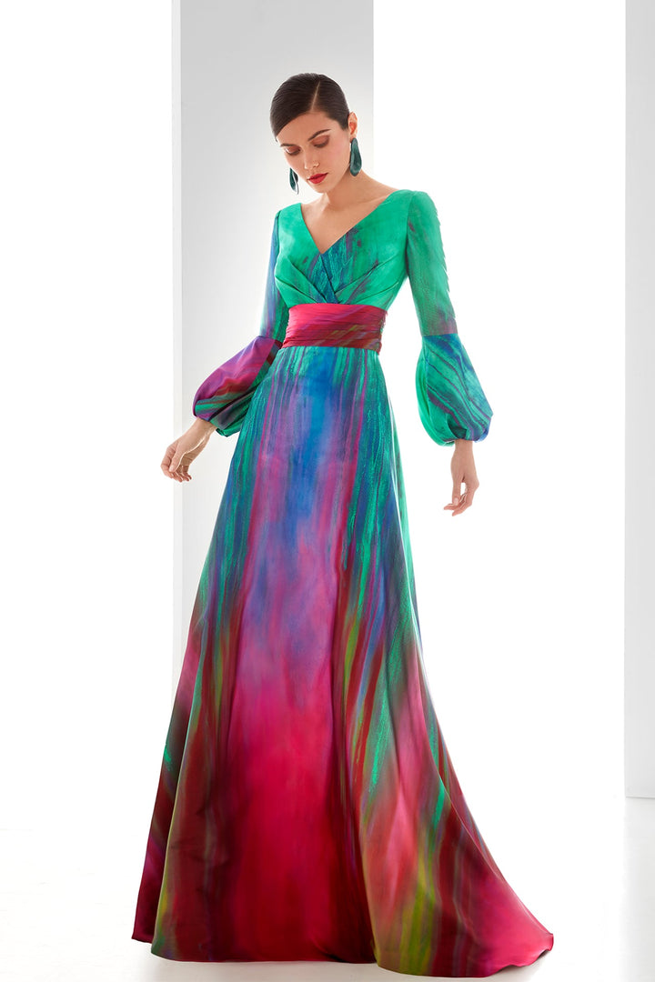 Multicolor Watercolor Dress