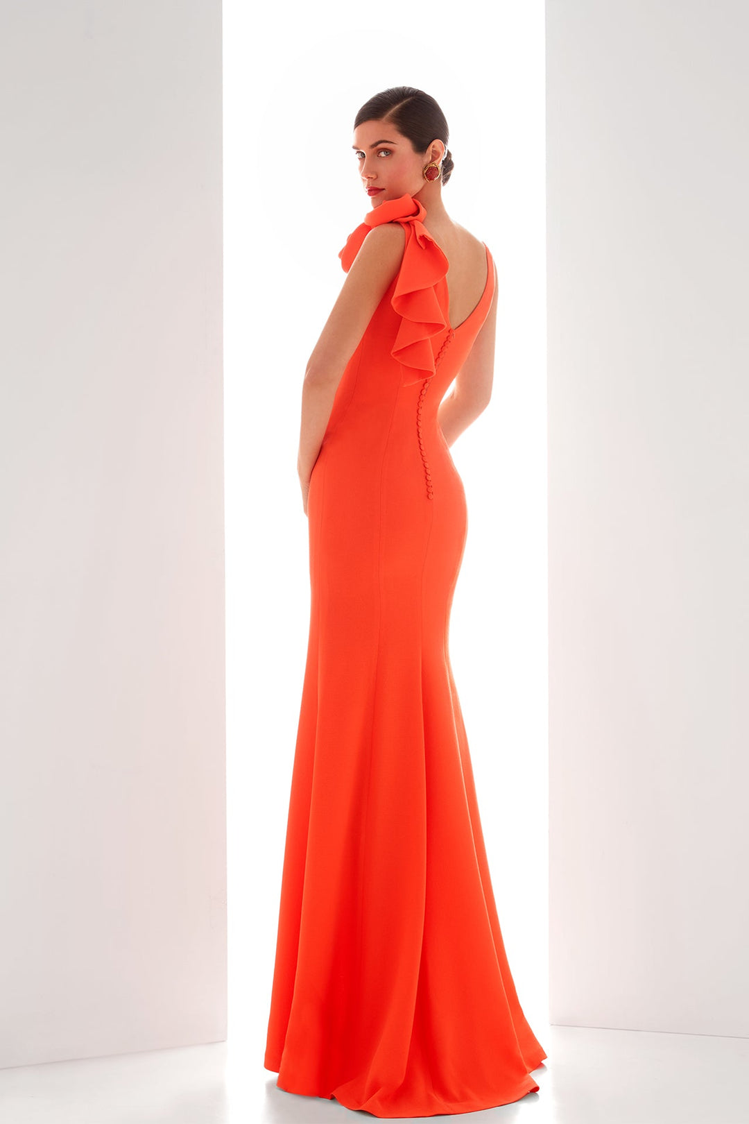 Orange One-Shoulder Dress