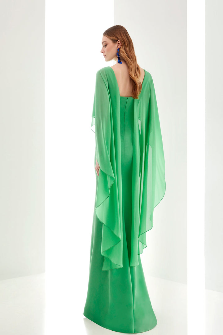 Mint Green Crepe and Georgette Dress