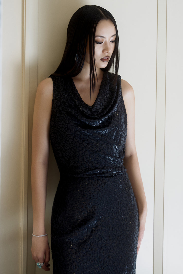 Sleeveless Column Long Dress