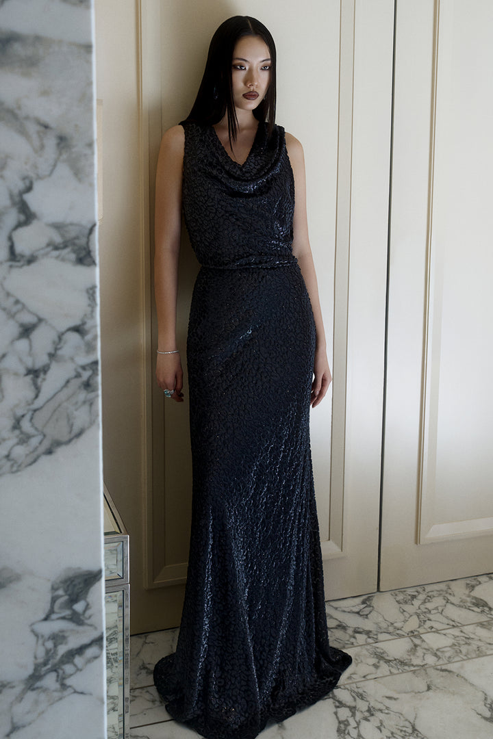 Sleeveless Column Long Dress