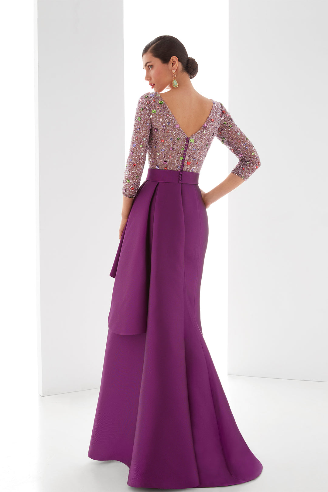 Long Dress with Rhinestone Bodice and Mermaid Skirt