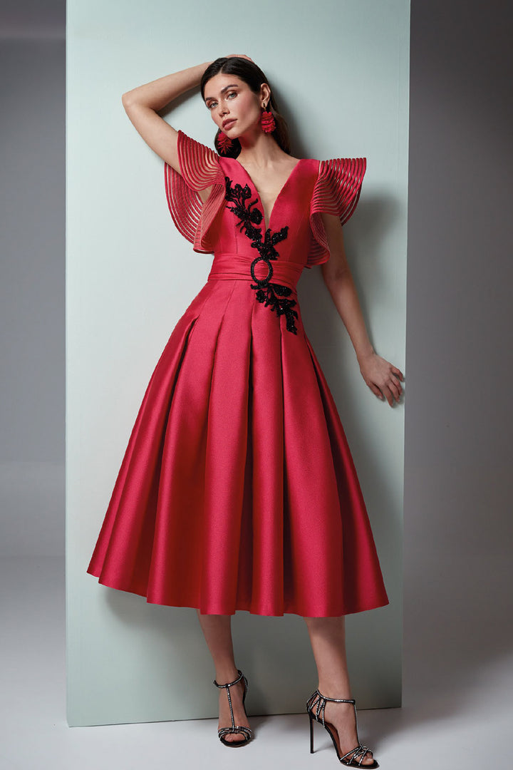 Crystal-Embroidered Tulle Dress With and Mermaid Skirt