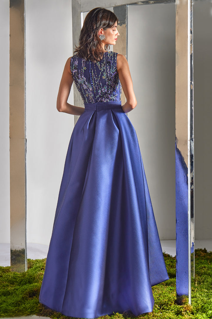 Sequinned V-Neck with A-Line Dress