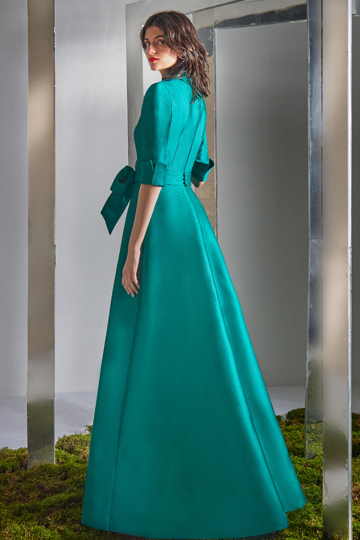 Collared Bow Accented with A-Line Dress