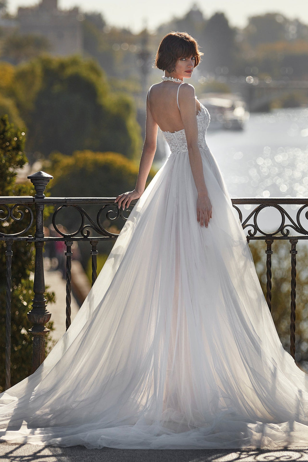 Off-White A-line Long Wedding Dress