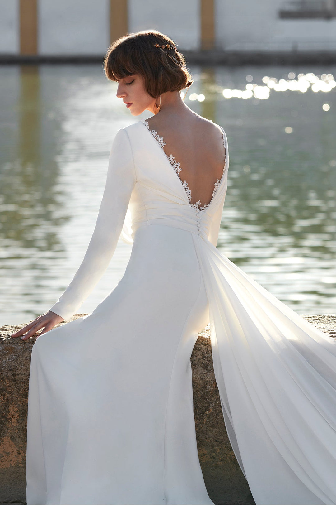 Off-White Mermaid Long Wedding Dress