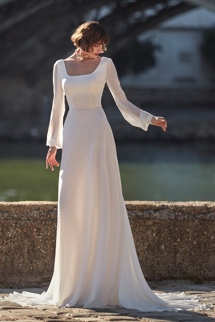 Open Neckline Wedding Dress