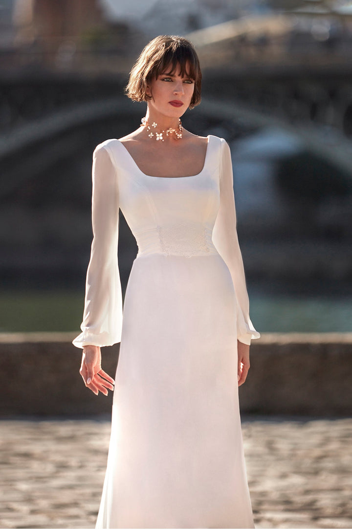 Open Neckline Wedding Dress