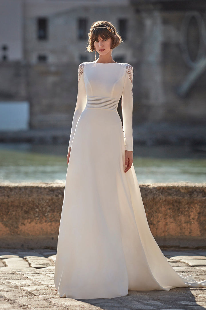 Closed Neckline Wedding Dress