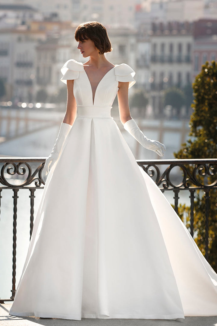 A-Line Wedding Dress with Detailed Shoulders