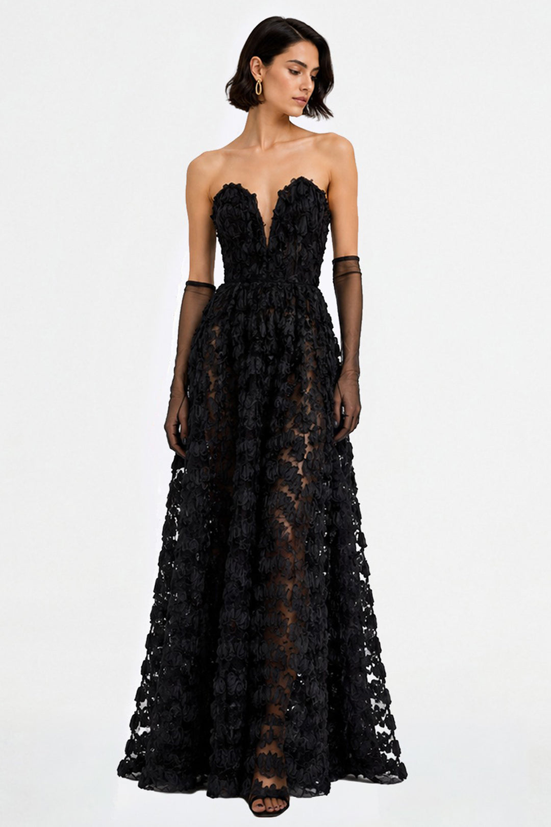 Strapless Full-Length A-line Dress