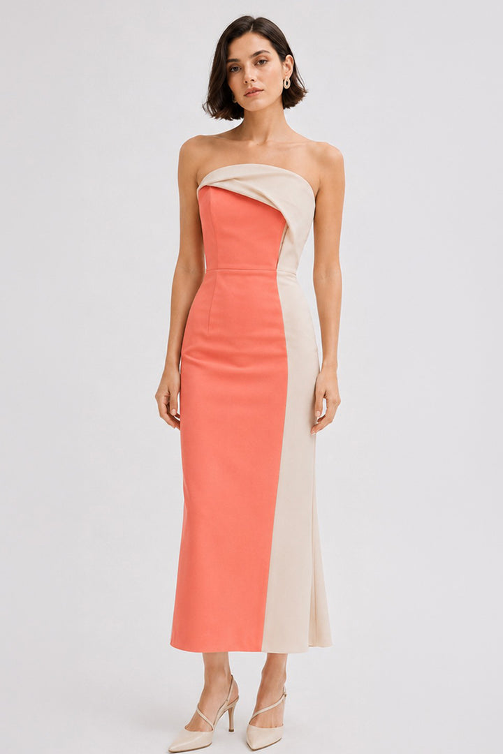 Two-Tone Midi Dress