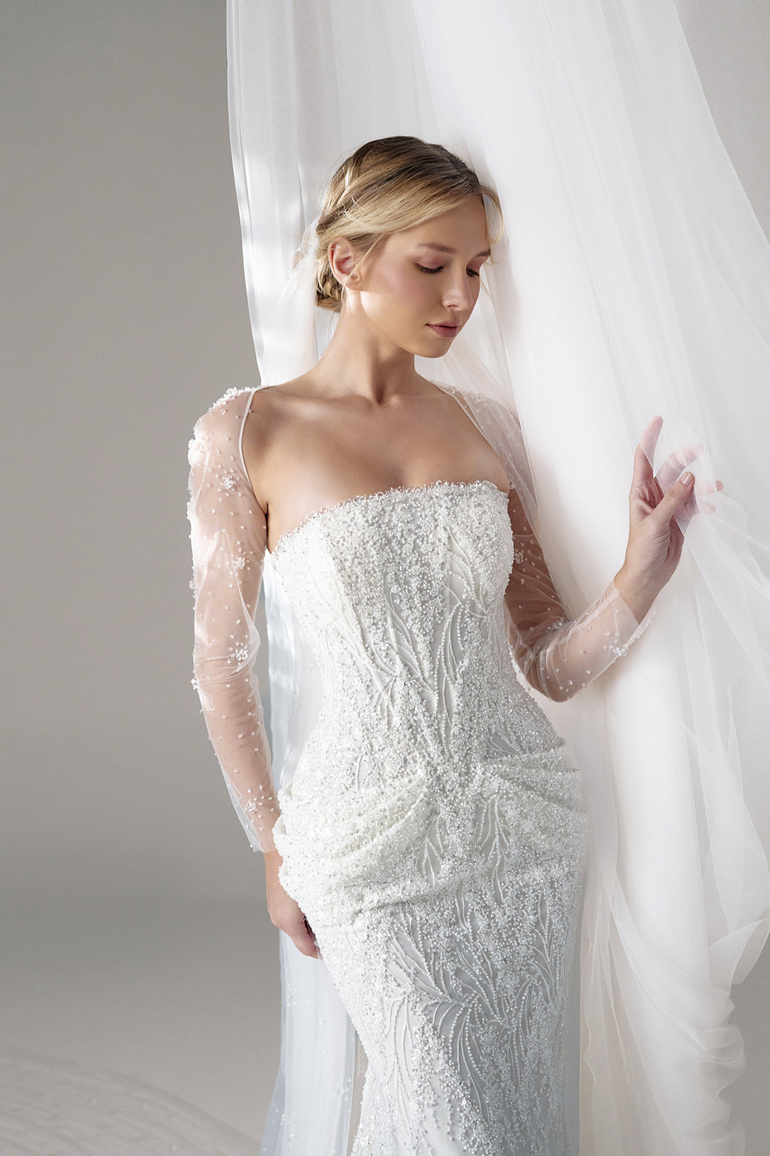 Embroidered Tulle Corset Gown