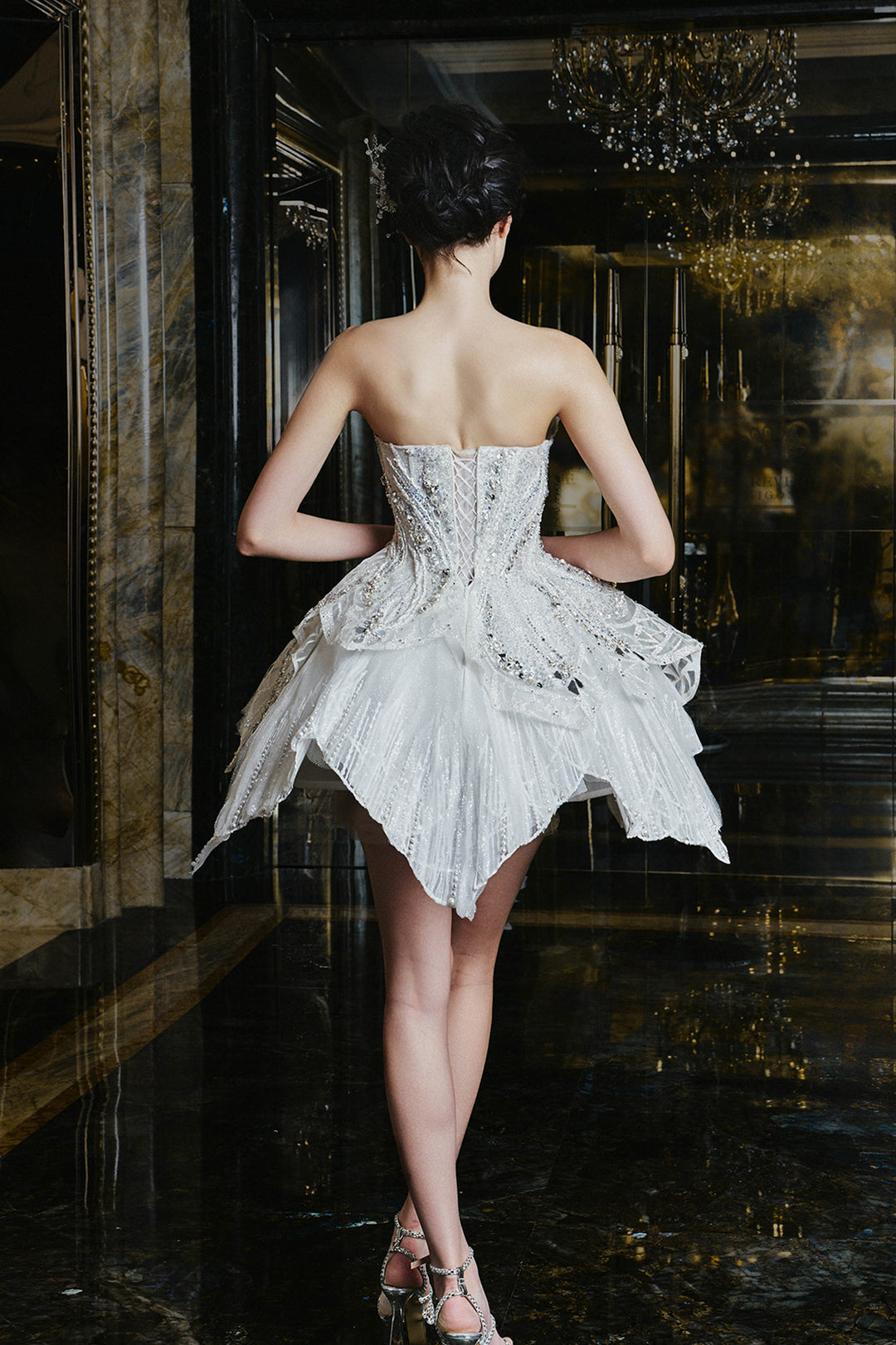 Strapless A-Line Beaded Dress