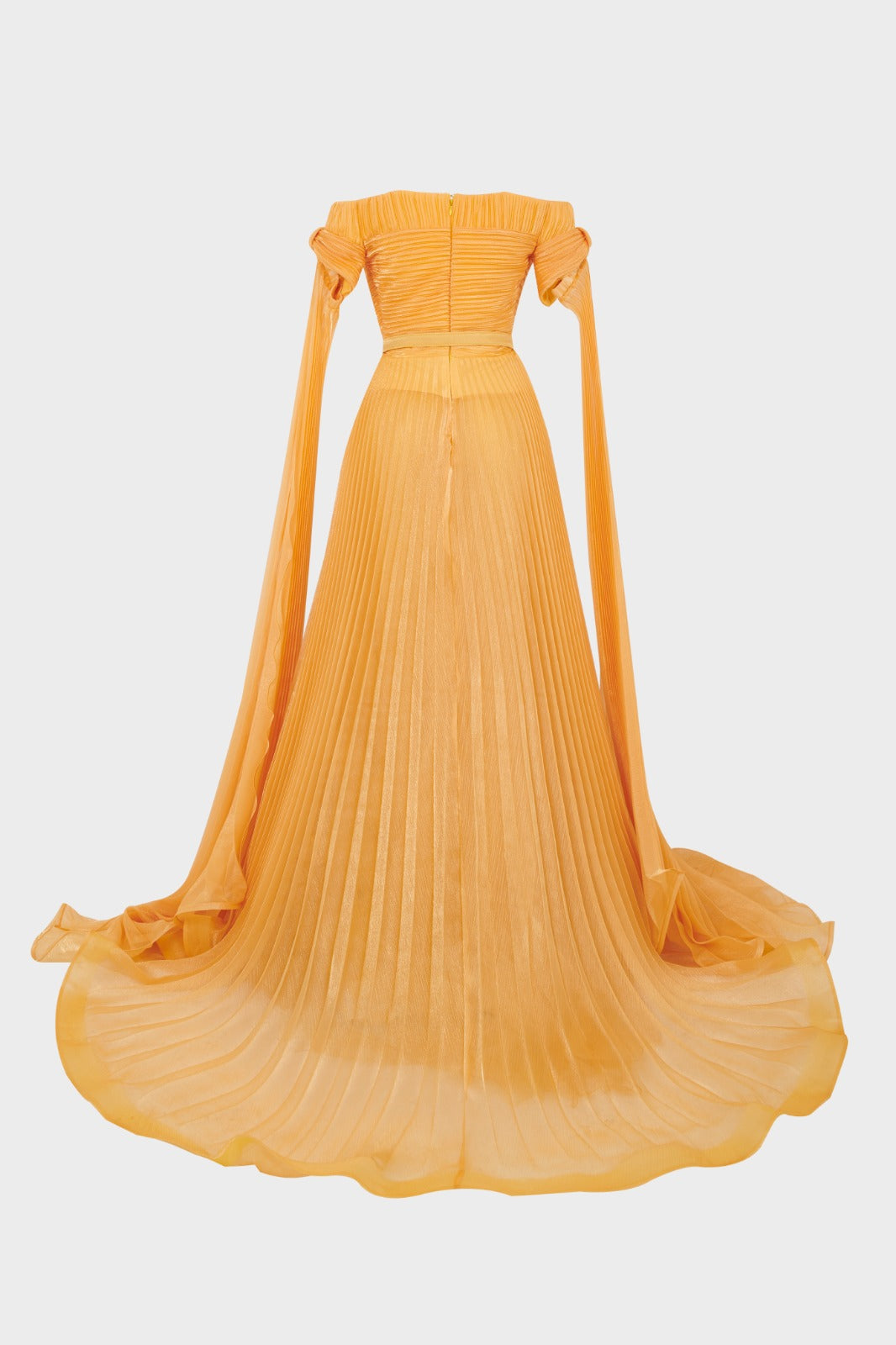 Off-The-Shoulder Organza Plissé Dress