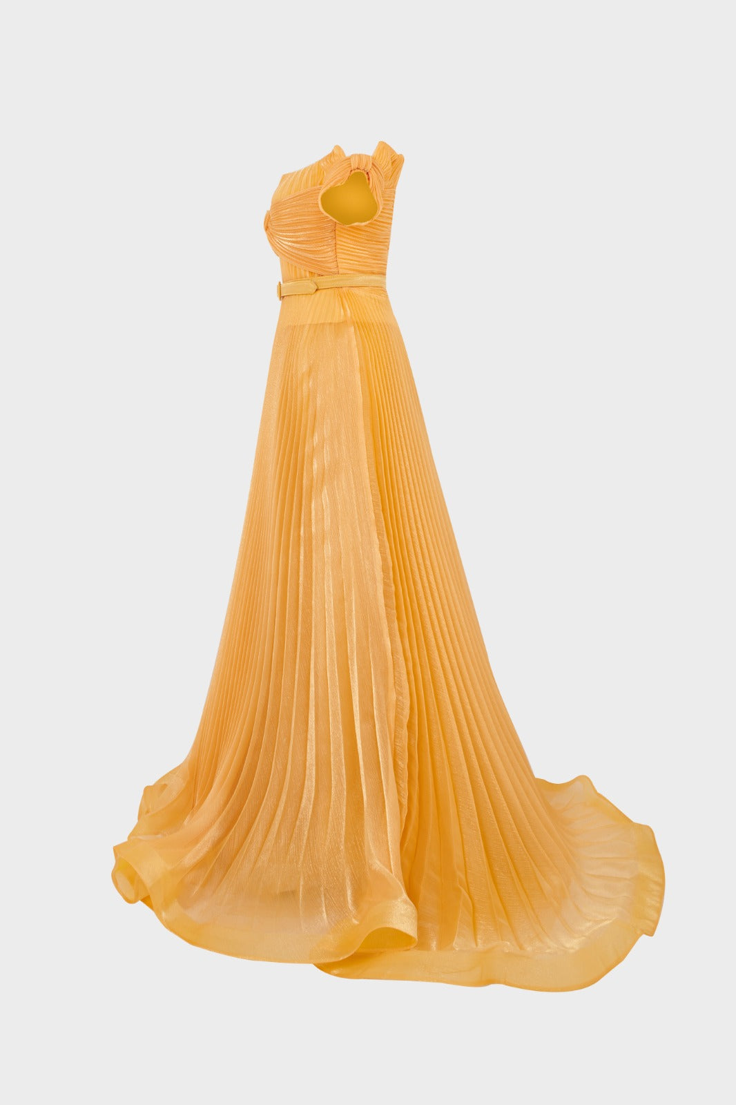 Off-The-Shoulder Organza Plissé Dress