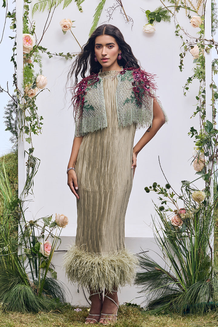 Tulle Cape with Embroidery