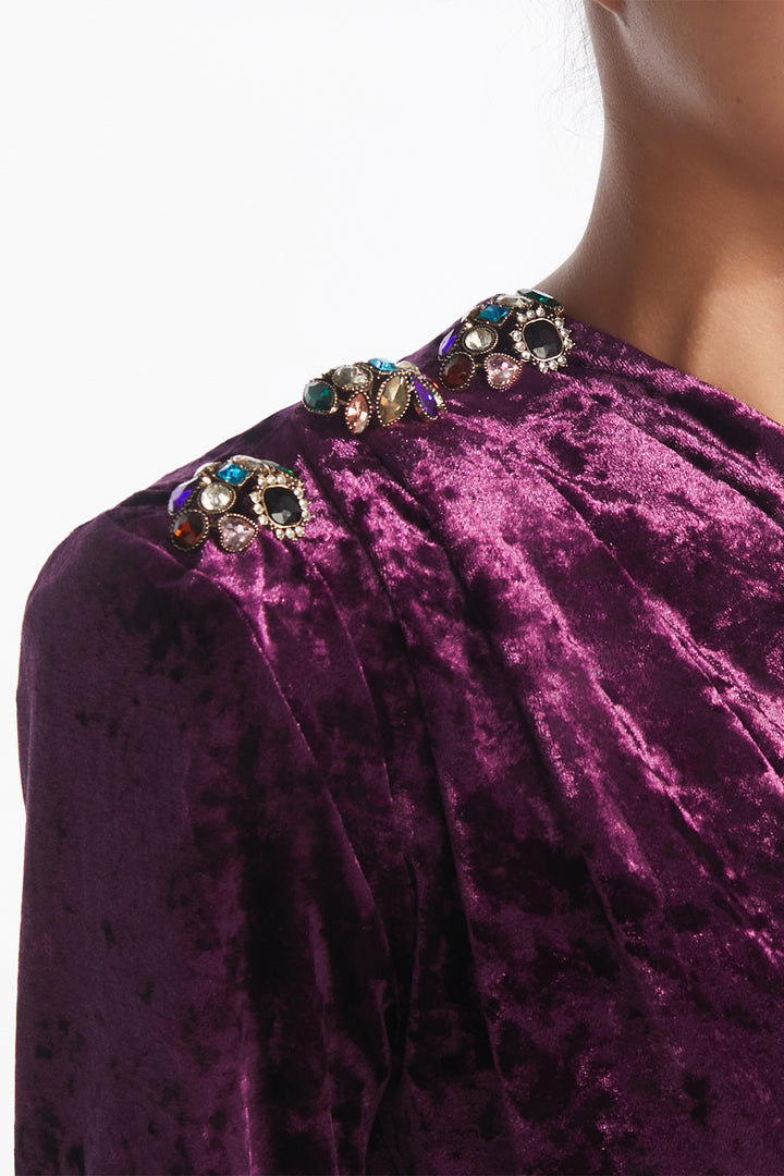 Jewelled One-Shoulder with Column Dress