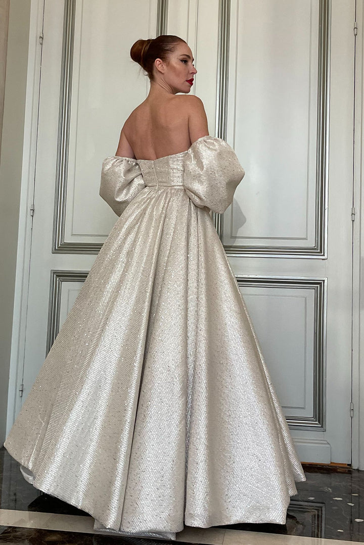 Off-The-Shoulder Shiny Princess Dress